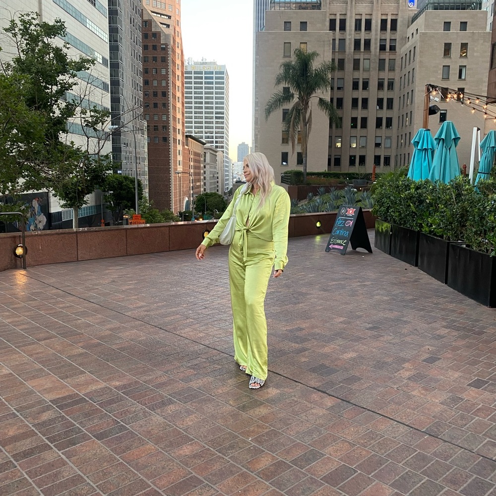 Two piece lime green nasty gal set
